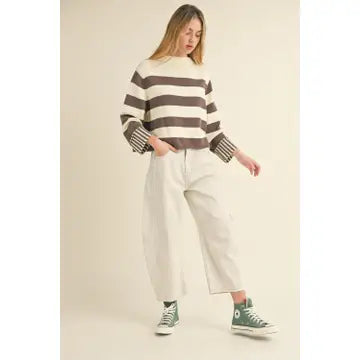 Ecru Barrel Jeans
