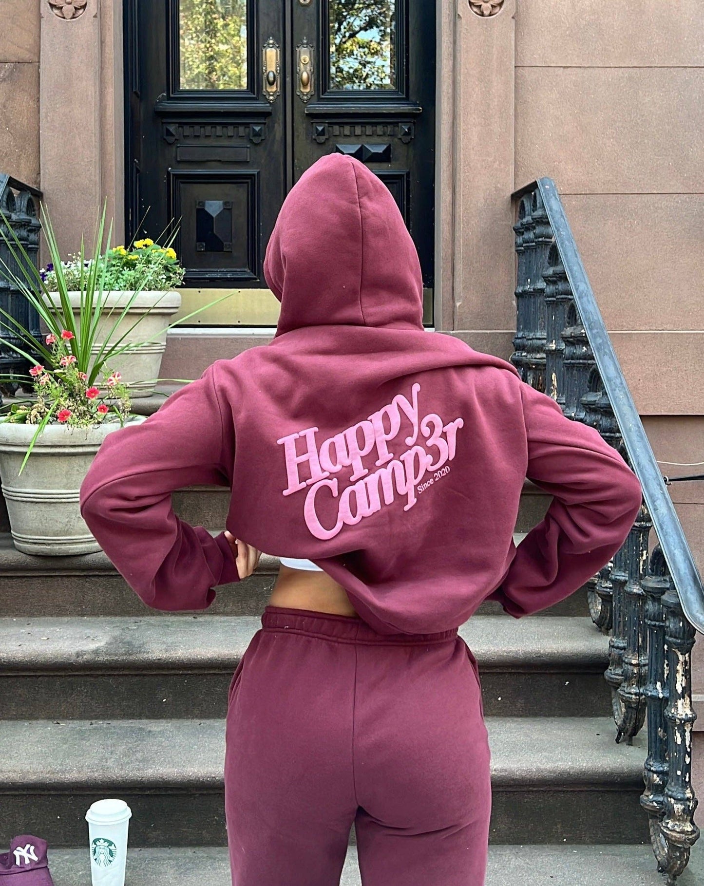 Happy Camp3r Puff Series Hoodie - Burgundy