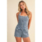 Denim Romper with Lace Detail