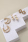 Gold/Pearl Hoop/Stud Trio Pack of Earrings