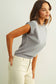 Round Neck Short Sleeve Knit Top