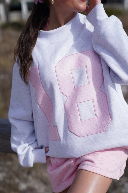 18 Pink Polka Dot Mockneck
