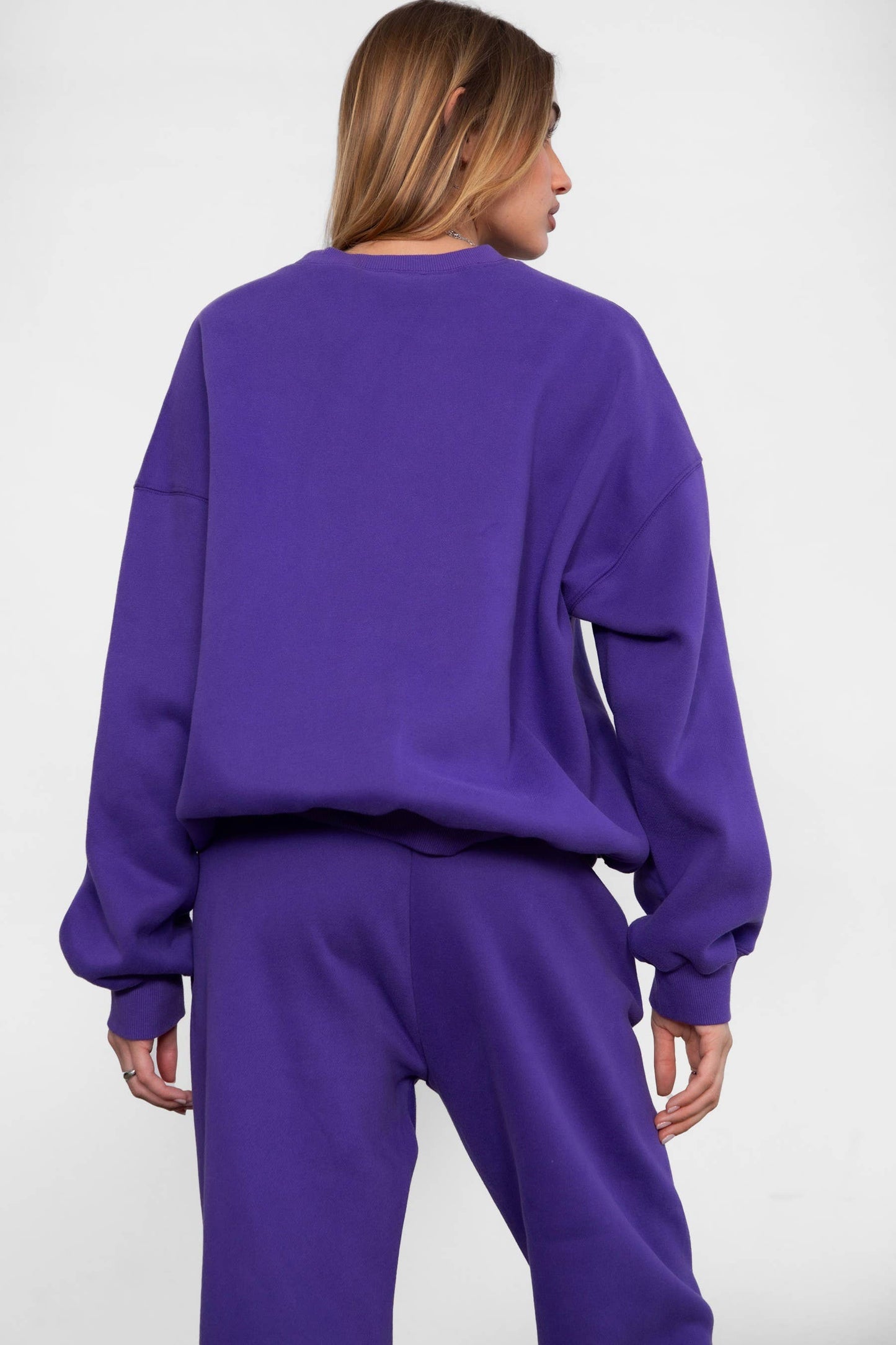 Fleece Crew Neck Lounge Pullover Sweatshirt