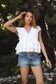 V Neck Tiered Ruffle Short Sleeve Top