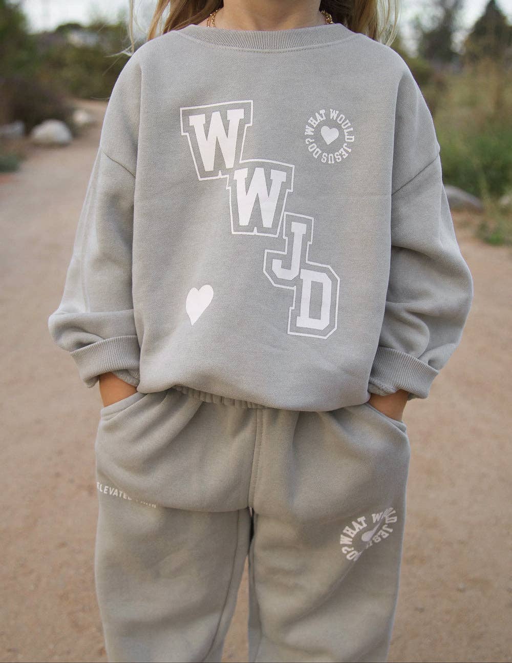 WWWJD Varsity Kids Crewneck