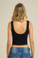 Ribbed Scoop Neck Crop Tank