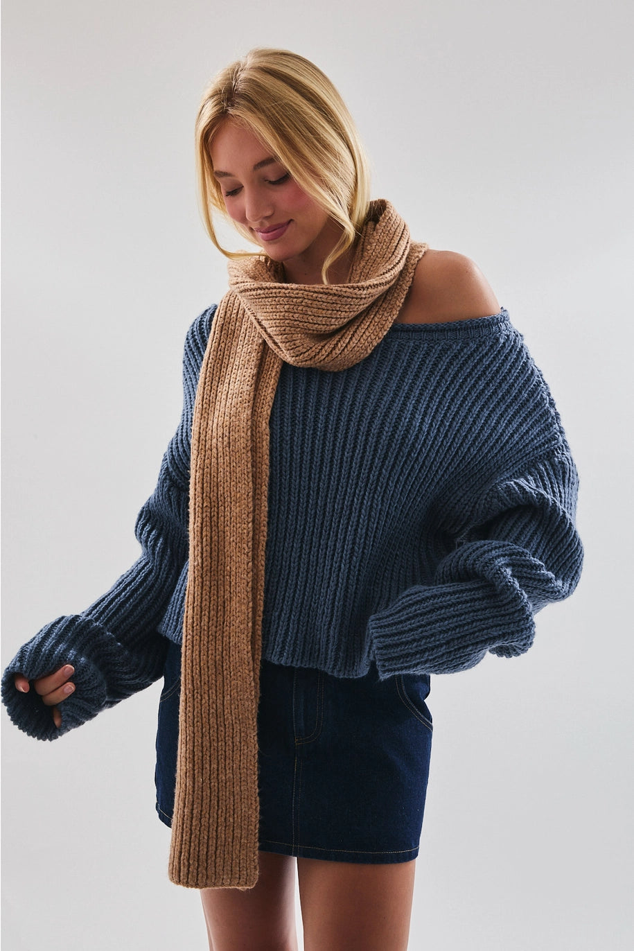 Boat Neck Chunky Sweater
