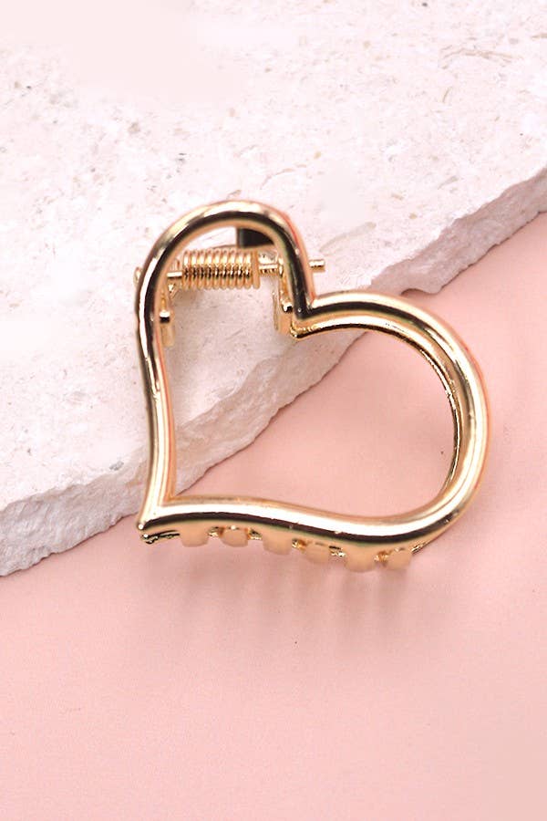 Gold Mini Heart Metal Claw Clip
