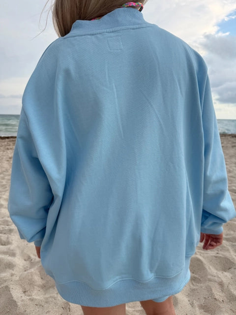 Berry Blue Summer Mockneck