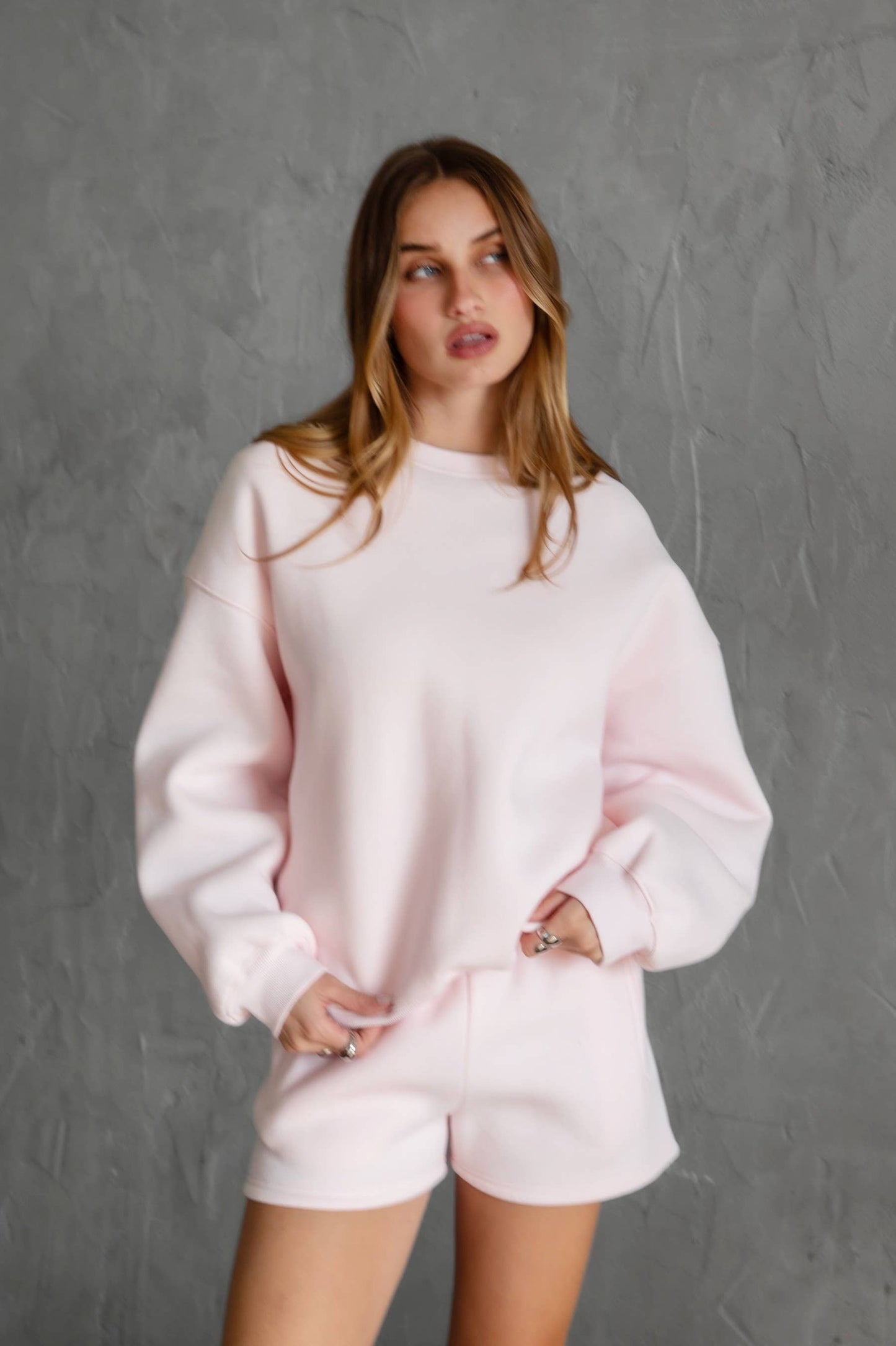 Fleece Crew Neck Lounge Pullover Sweatshirt