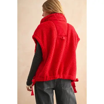 Teddy Fabric Red Vest
