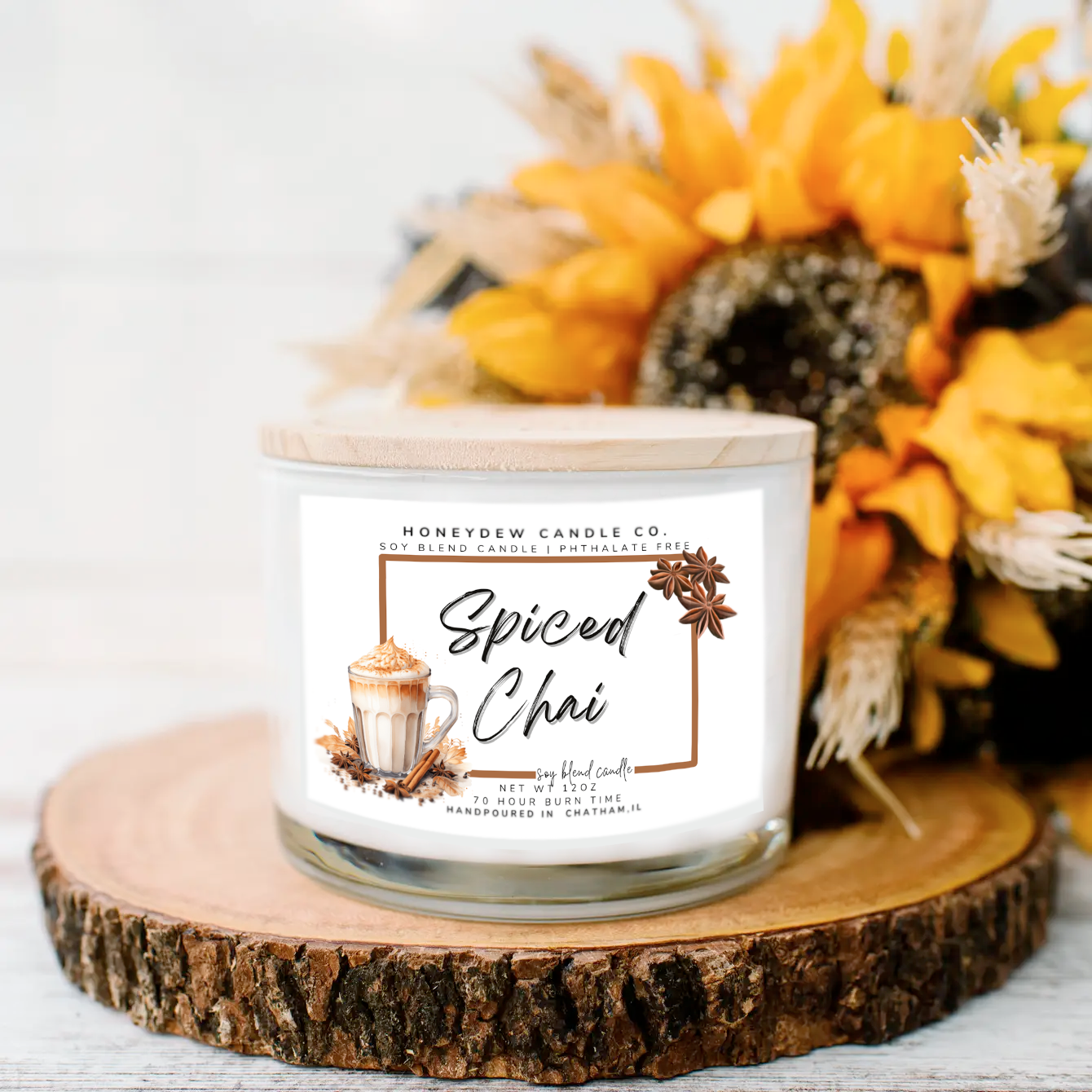 Spiced Chai 12 oz 3 Wick Candle