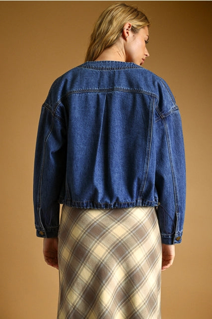 Round Neck Denim Jacket