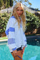 Color-block Collared Loose Fit Terry Top