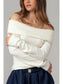 Ribbed Off-Shoulder Long Sleeve Sweater