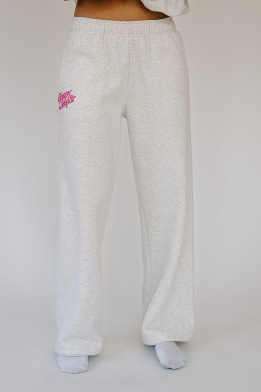 Happy Camp3r Sweats (Oatmeal and Fushcia)